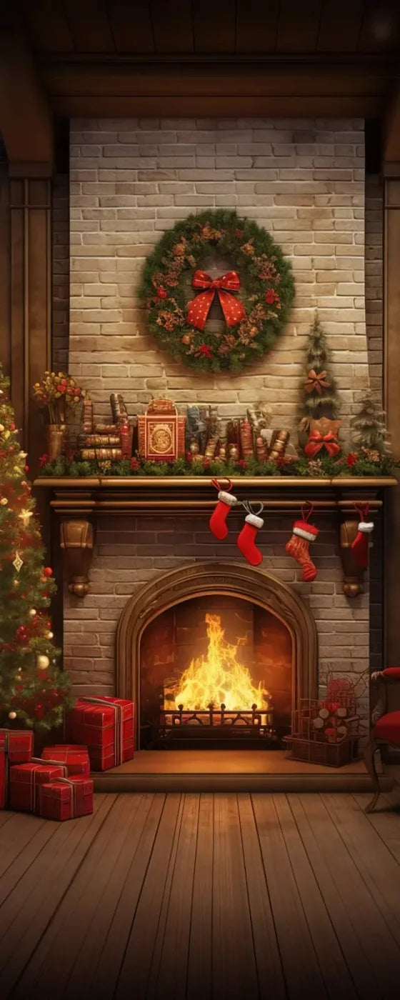 Christmas In Hometown 8’X20’ Ultracloth (96 X 240 Inch) Backdrop
