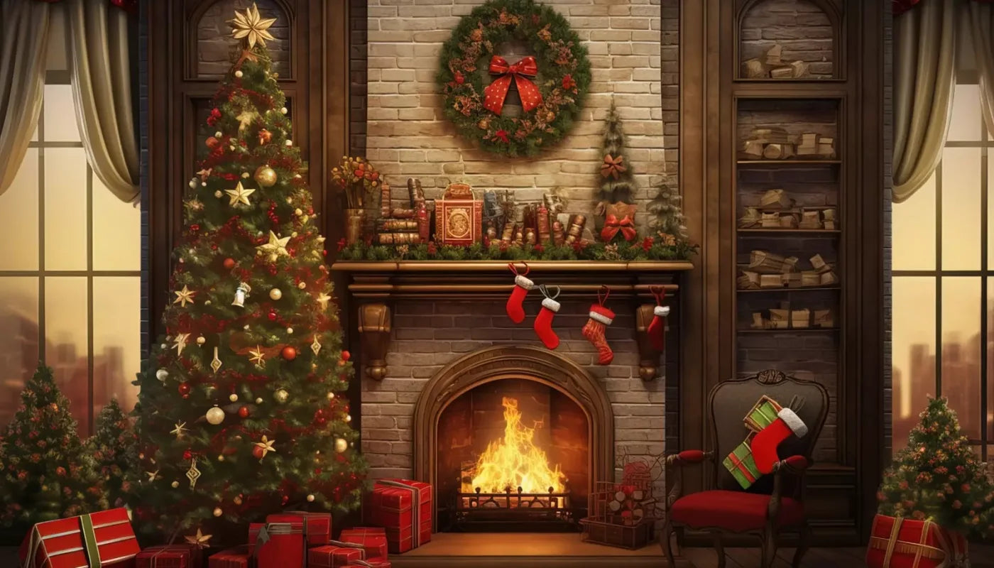 Christmas In The City 14’X8’ Ultracloth (168 X 96 Inch) Backdrop