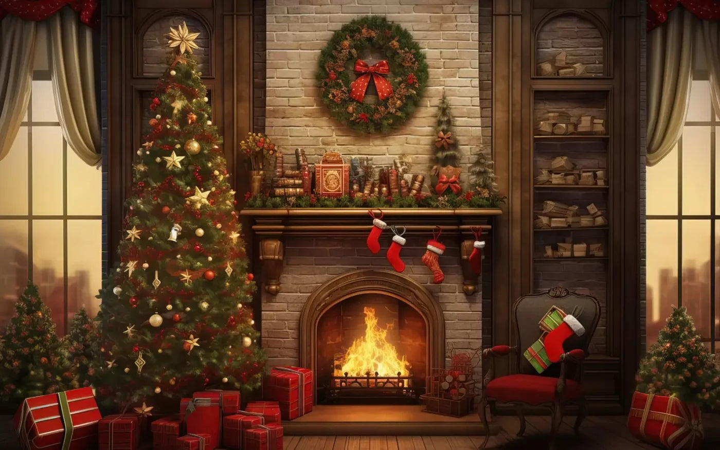 Christmas In The City 16’X10’ Ultracloth (192 X 120 Inch) Backdrop