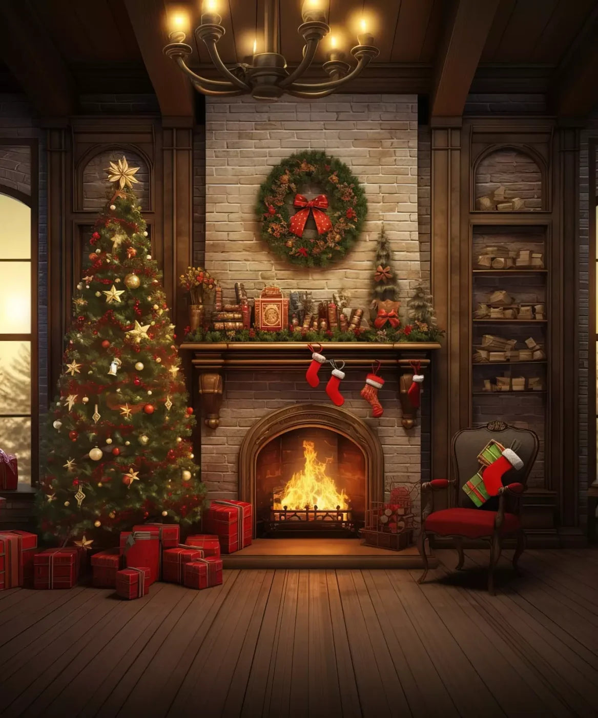 Christmas In The Woods 10’X12’ Ultracloth (120 X 144 Inch) Backdrop
