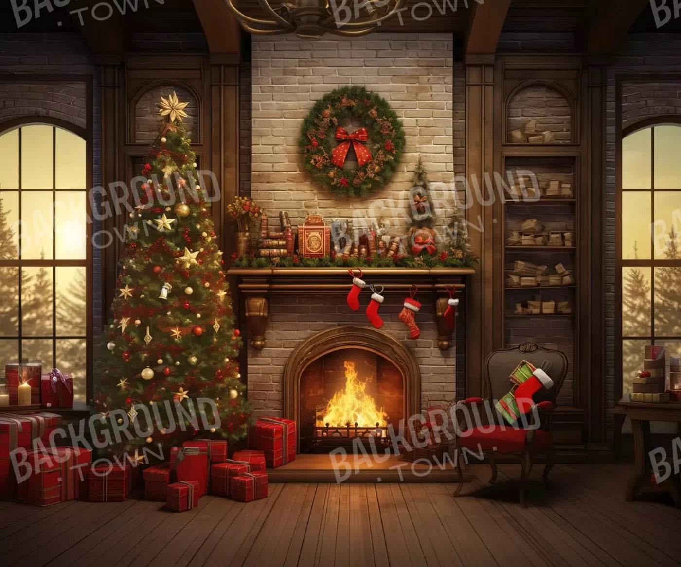 Christmas In The Woods 12’X10’ Ultracloth (144 X 120 Inch) Backdrop