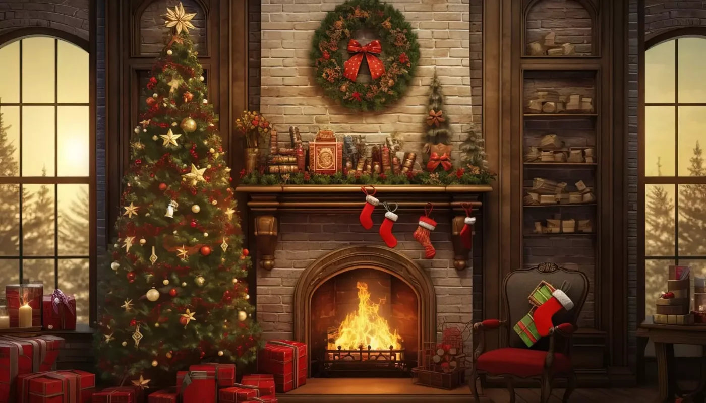 Christmas In The Woods 14’X8’ Ultracloth (168 X 96 Inch) Backdrop