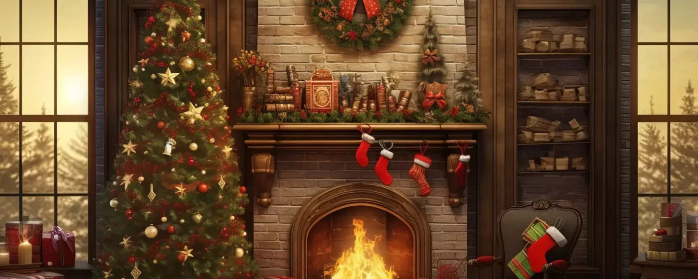 Christmas In The Woods 20’X8’ Ultracloth (240 X 96 Inch) Backdrop