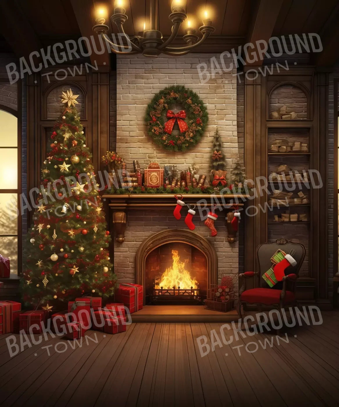 Red , Green , Brown  Backdrop for Photography