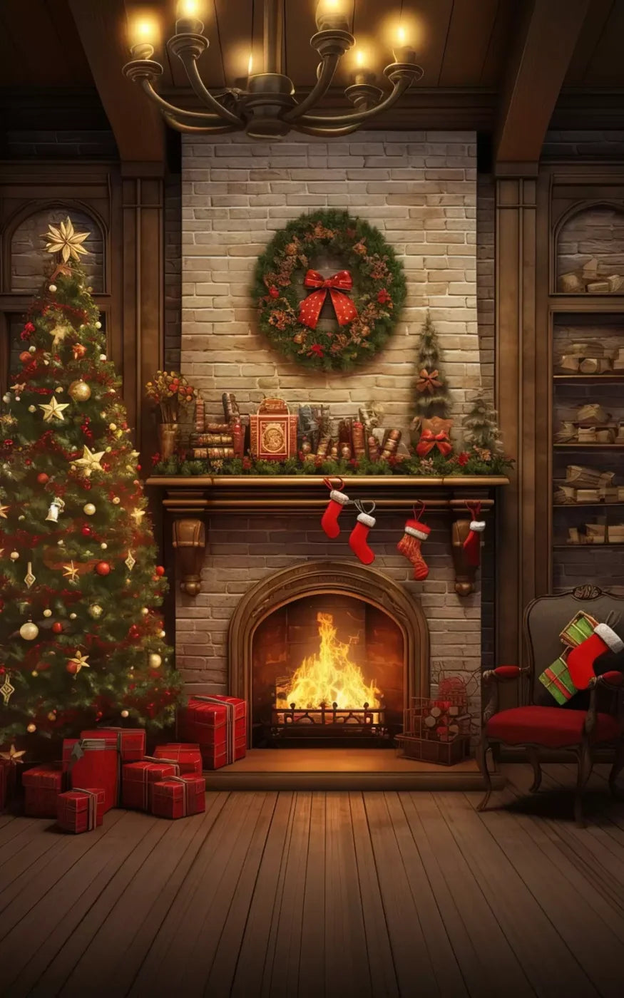 Christmas In The Woods 5’X8’ Ultracloth (60 X 96 Inch) Backdrop