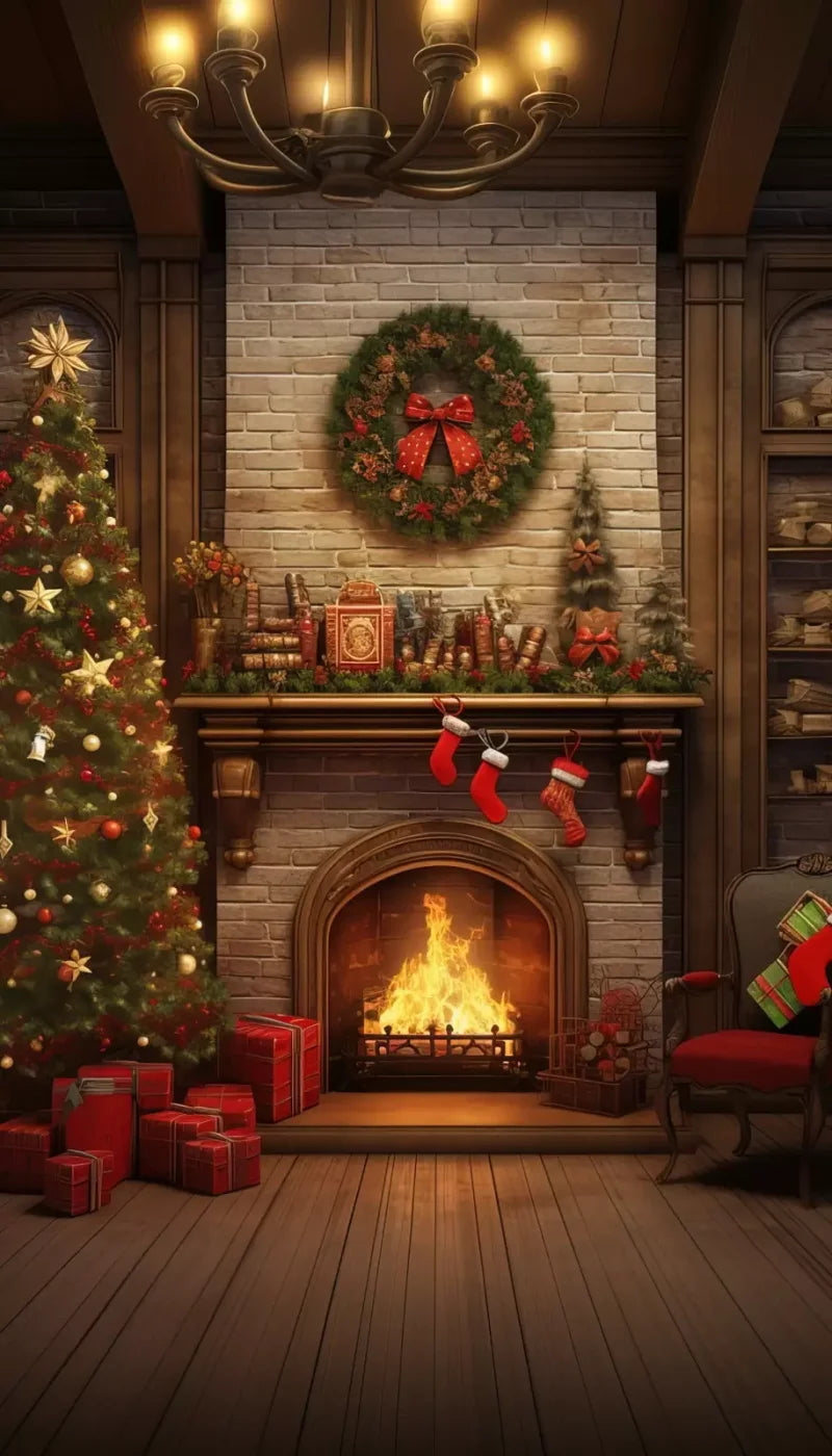 Christmas In The Woods 8’X14’ Ultracloth (96 X 168 Inch) Backdrop