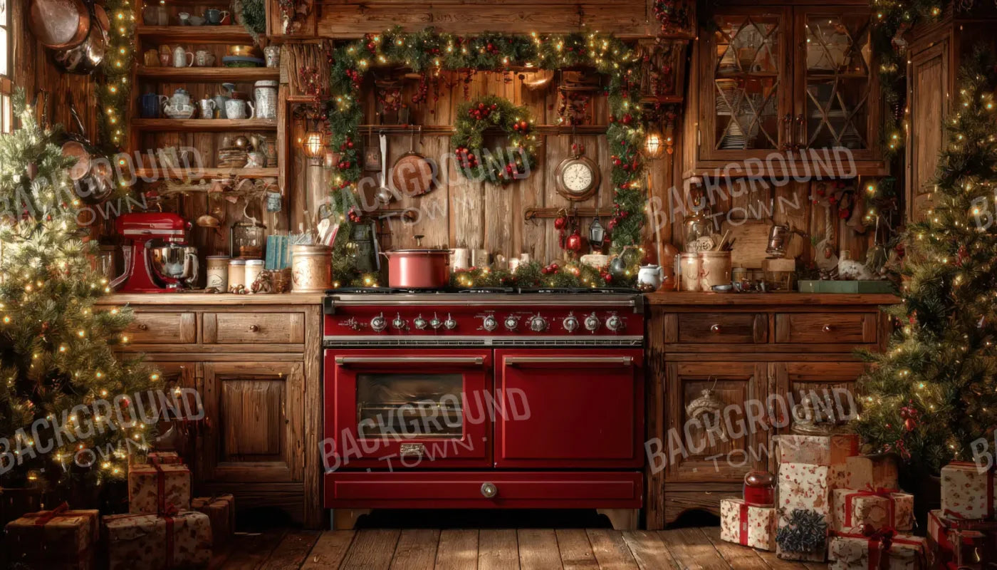 Christmas Kitchen 14’x8’ UltraCloth (168 x 96 inch) Backdrop