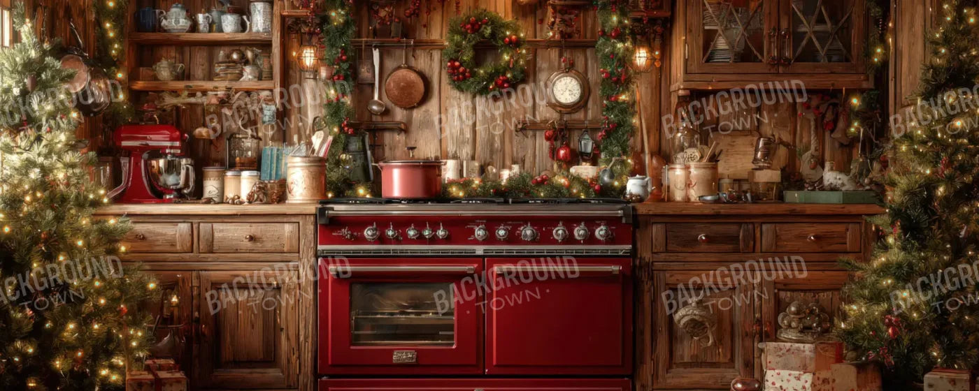 Christmas Kitchen 20’x8’ UltraCloth (240 x 96 inch) Backdrop