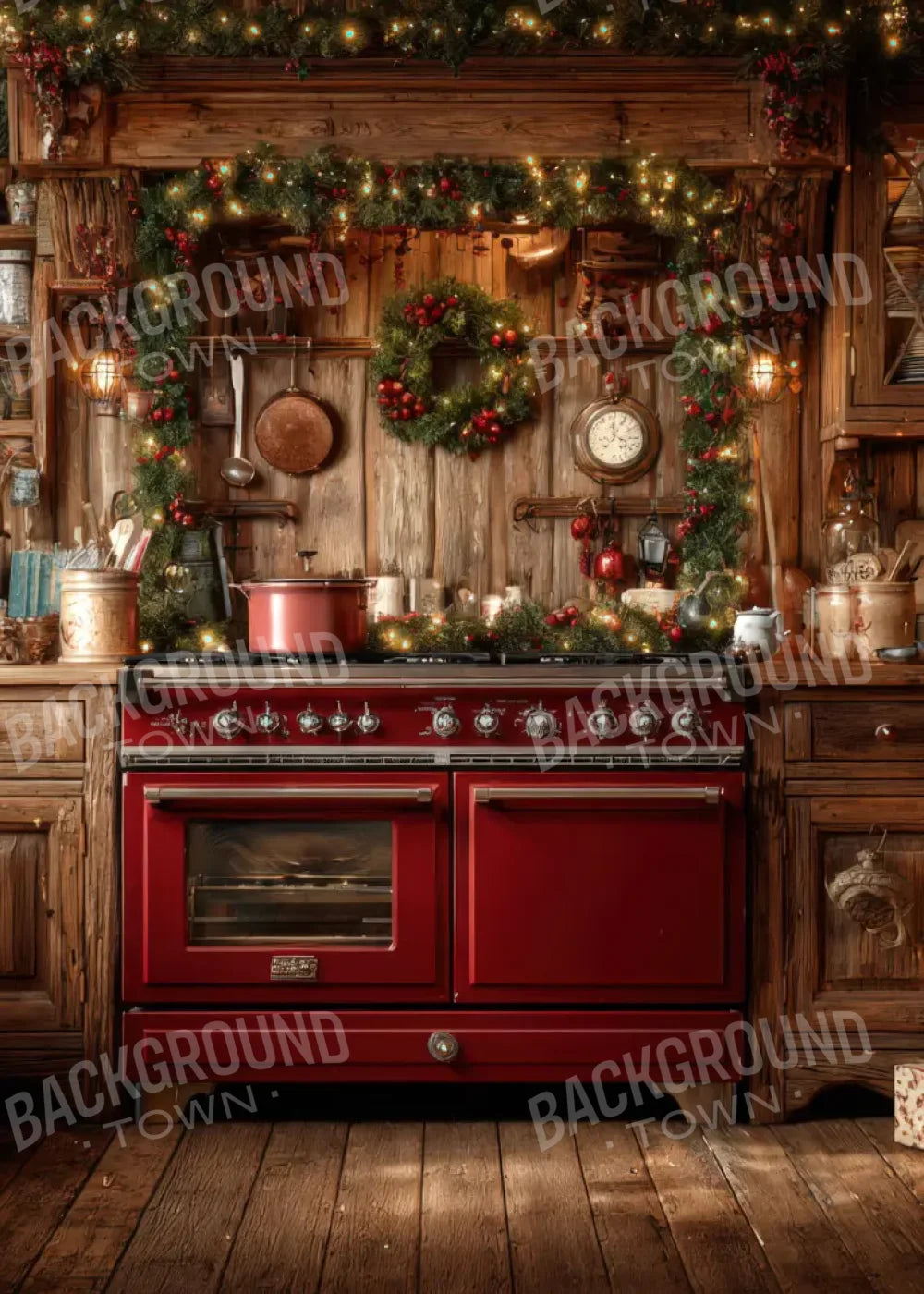 Christmas Kitchen 5’x7’ UltraCloth (60 x 84 inch) Backdrop