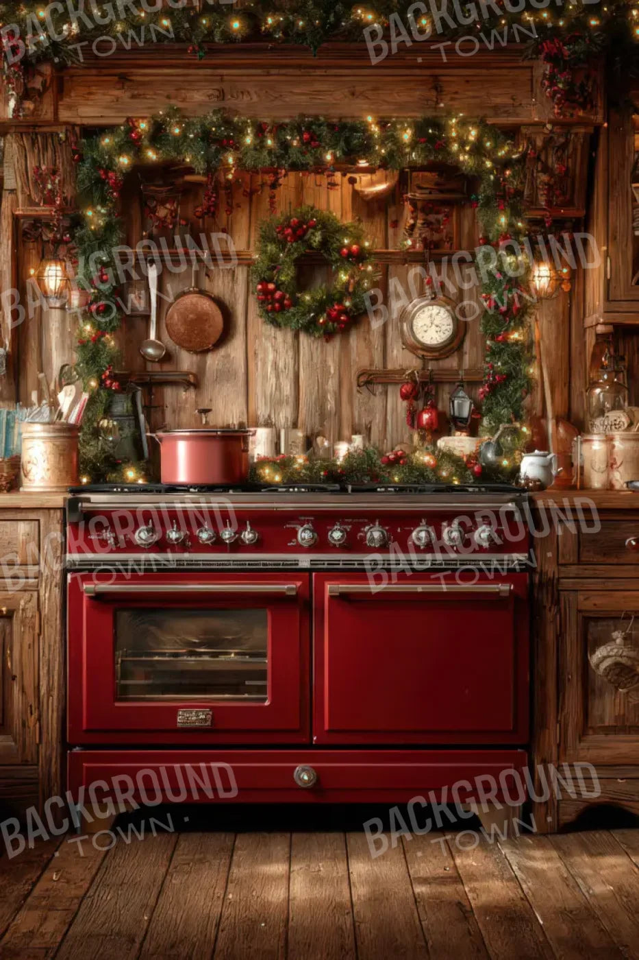 Christmas Kitchen 8’x12’ UltraCloth (96 x 144 inch) Backdrop