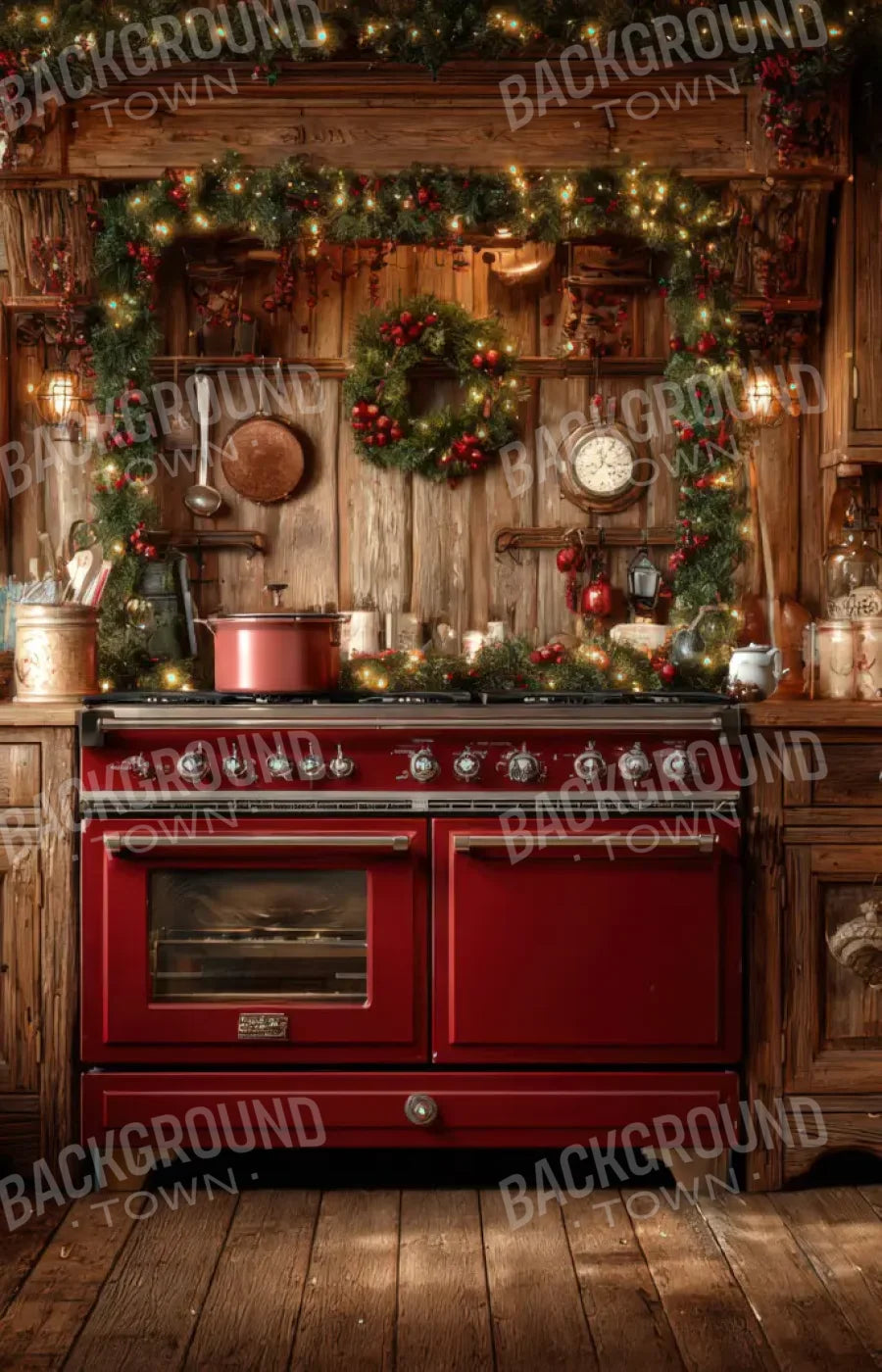 Christmas Kitchen 9’x14’ UltraCloth (108 x 168 inch) Backdrop