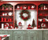 Christmas Kitchen In Red 5X42 Fleece ( 60 X 50 Inch ) Backdrop