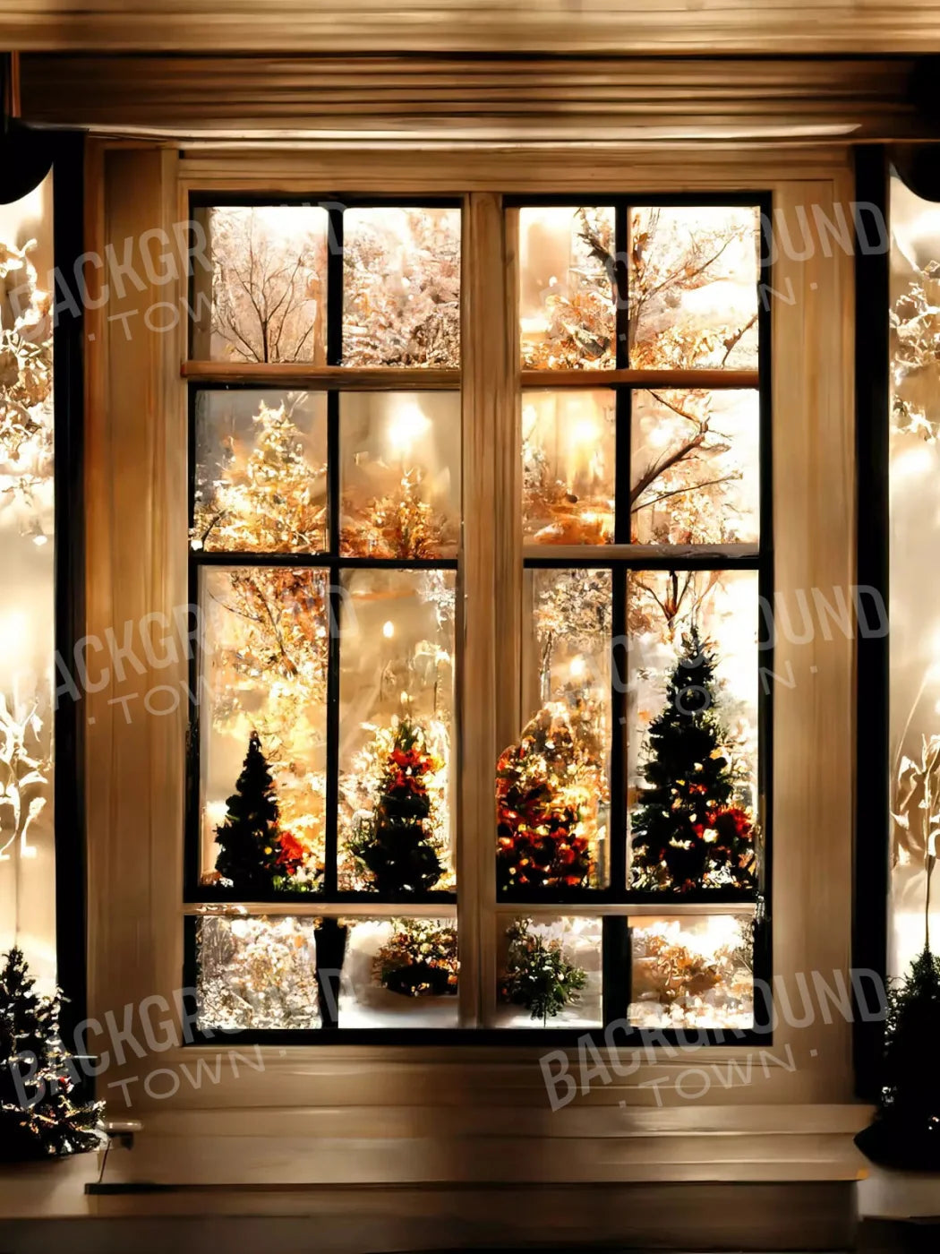 Christmas Lights 8X10 Fleece ( 96 X 120 Inch ) Backdrop