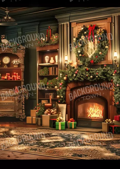 Christmas Living Room Full 5’X7’ Ultracloth (60 X 84 Inch) Backdrop