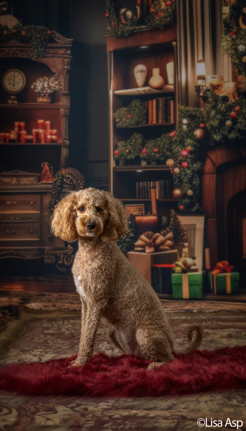 Christmas Living Room Full Backdrop