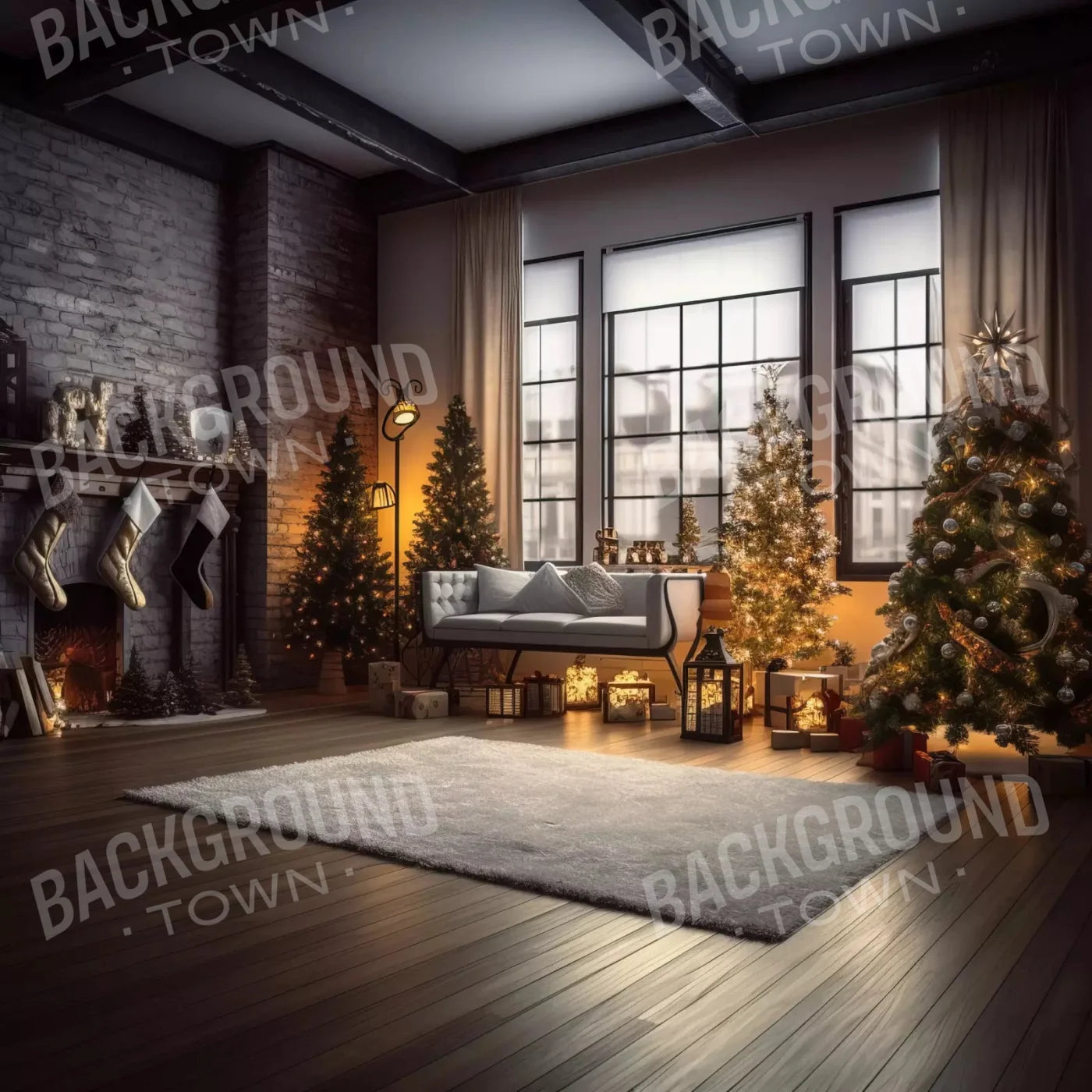 Christmas Loft 10X10 Ultracloth ( 120 X Inch ) Backdrop