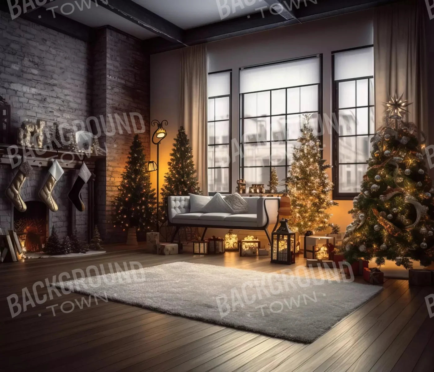 Christmas Loft 12X10 Ultracloth ( 144 X 120 Inch ) Backdrop