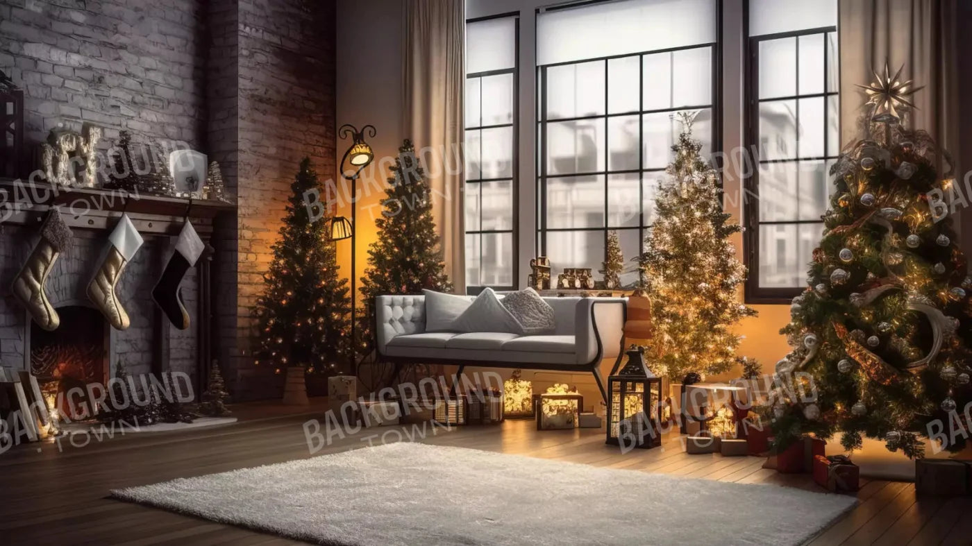 Christmas Loft 14X8 Ultracloth ( 168 X 96 Inch ) Backdrop