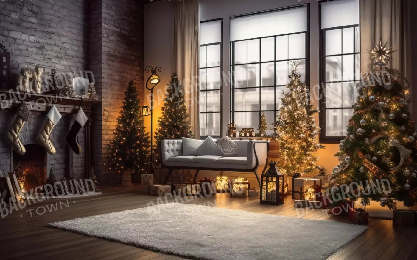 Christmas Loft 14X9 Ultracloth ( 168 X 108 Inch ) Backdrop