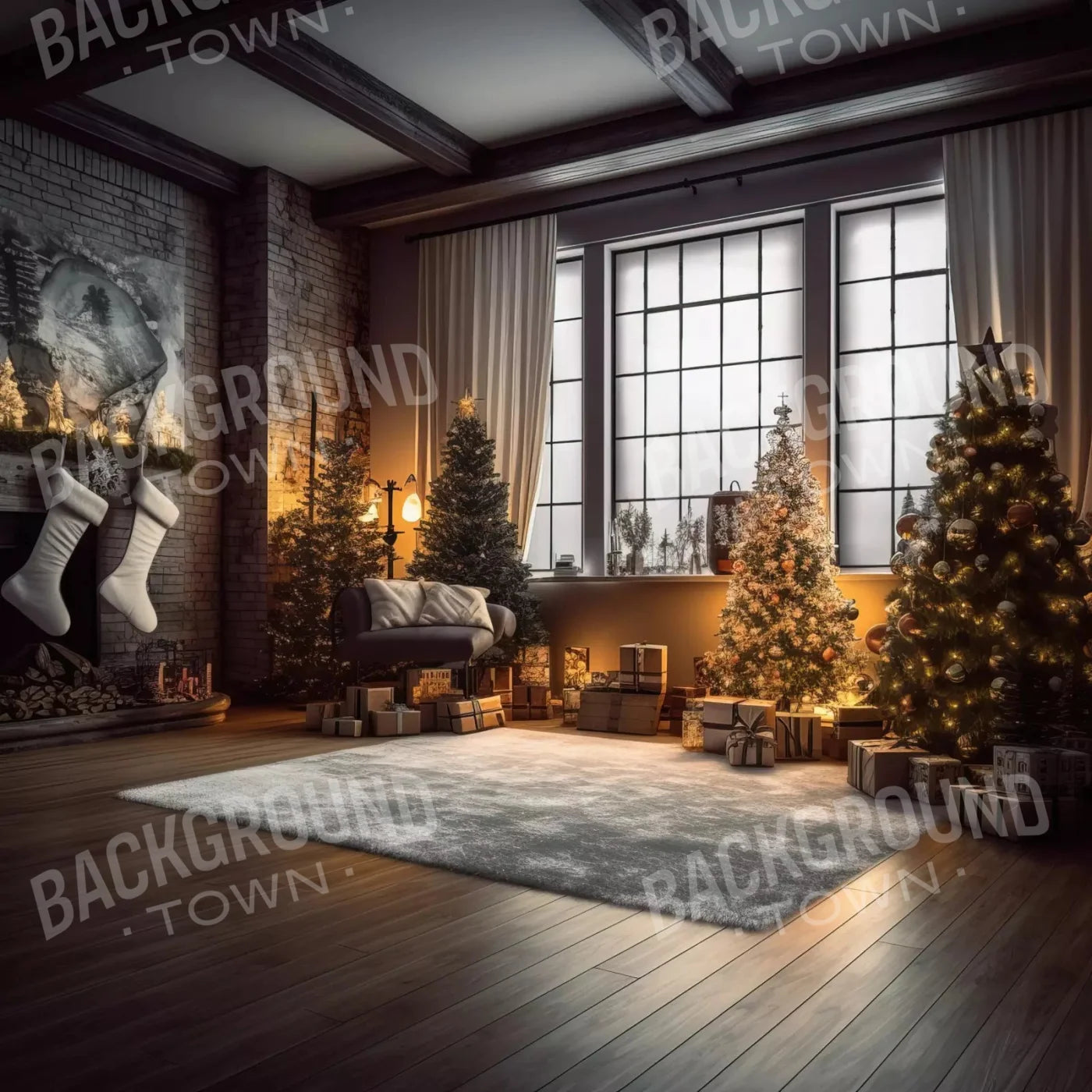 Christmas Loft 2 10X10 Ultracloth ( 120 X Inch ) Backdrop