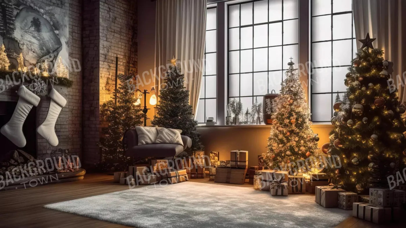 Christmas Loft 2 14X8 Ultracloth ( 168 X 96 Inch ) Backdrop