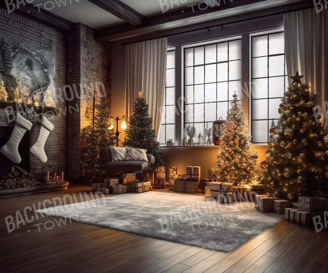 Christmas Family Room Backdrop for Photography