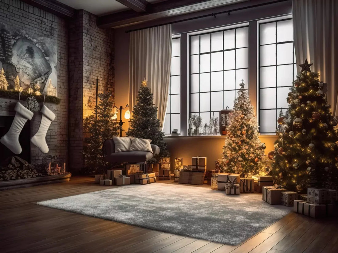 Christmas Loft 2 68X5 Fleece ( 80 X 60 Inch ) Backdrop