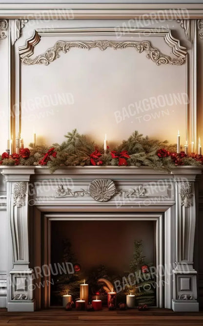 Christmas Mantle 10’X16’ Ultracloth (120 X 192 Inch) Backdrop