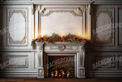 Christmas Mantle 12’X8’ Ultracloth (144 X 96 Inch) Backdrop