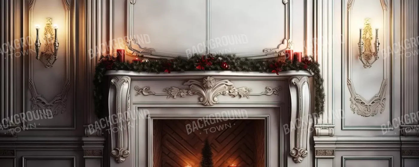 Christmas Mantle Ii 20’X8’ Ultracloth (240 X 96 Inch) Backdrop