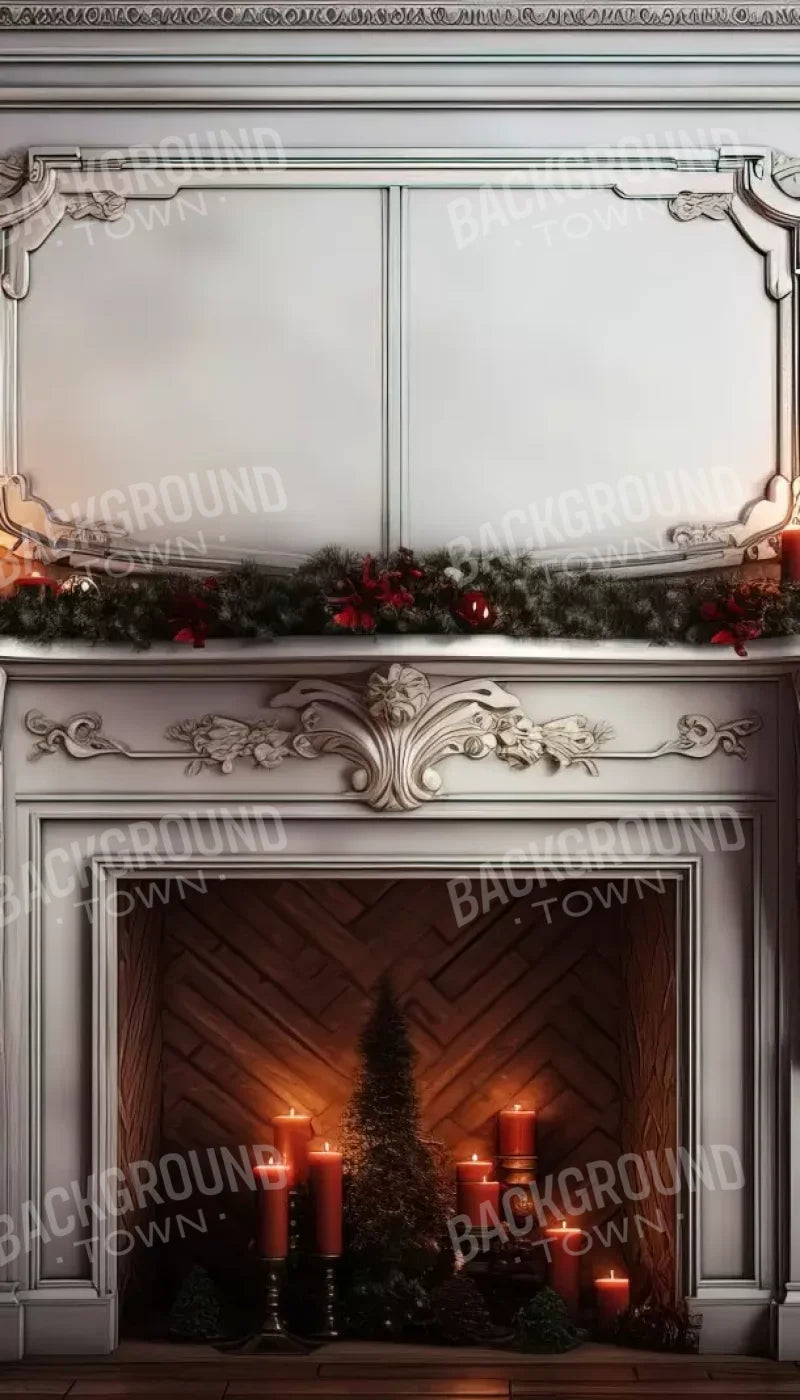 Christmas Mantle Ii 8’X14’ Ultracloth (96 X 168 Inch) Backdrop