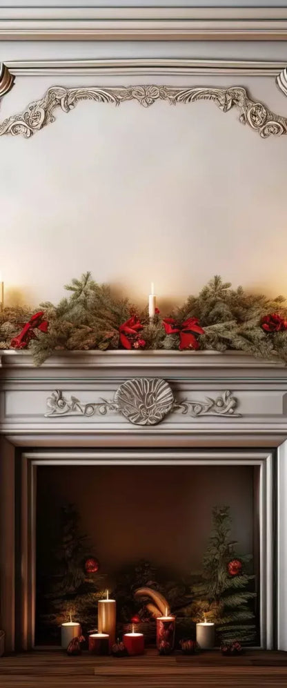 Christmas Mantle 5’X12’ Ultracloth For Westcott X-Drop (60 X 144 Inch) Backdrop