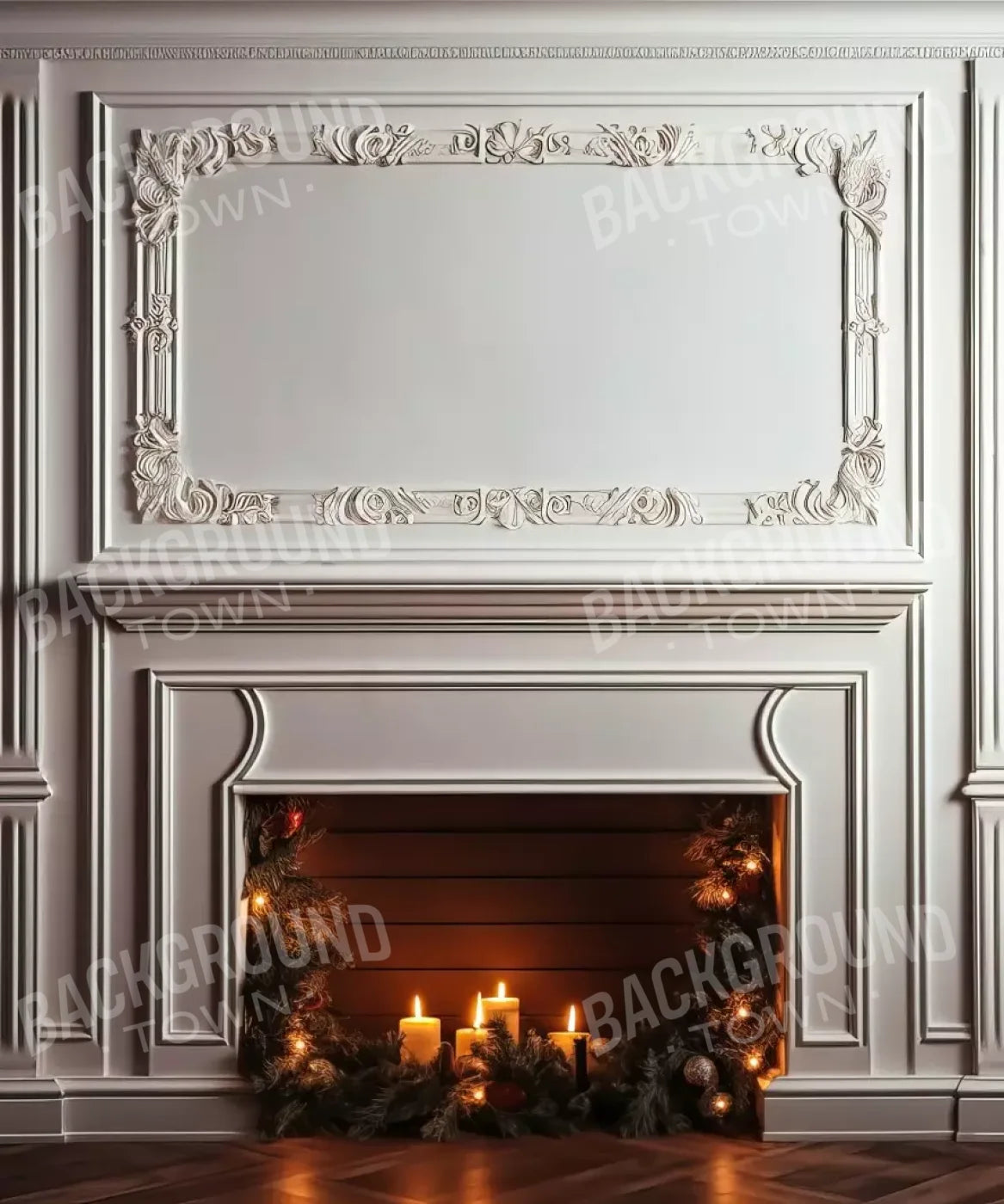 Christmas Mantle Iii 10’X12’ Ultracloth (120 X 144 Inch) Backdrop