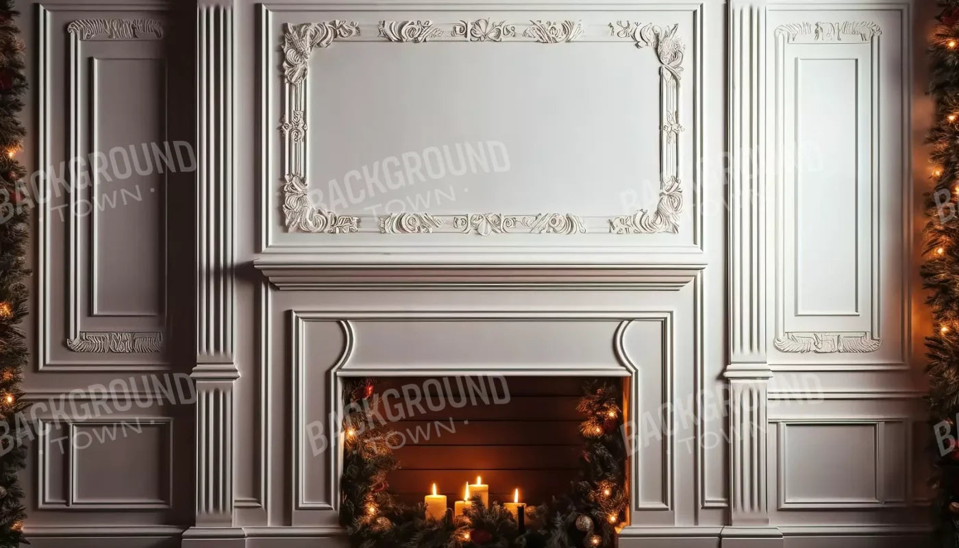 Christmas Mantle Iii 14’X8’ Ultracloth (168 X 96 Inch) Backdrop