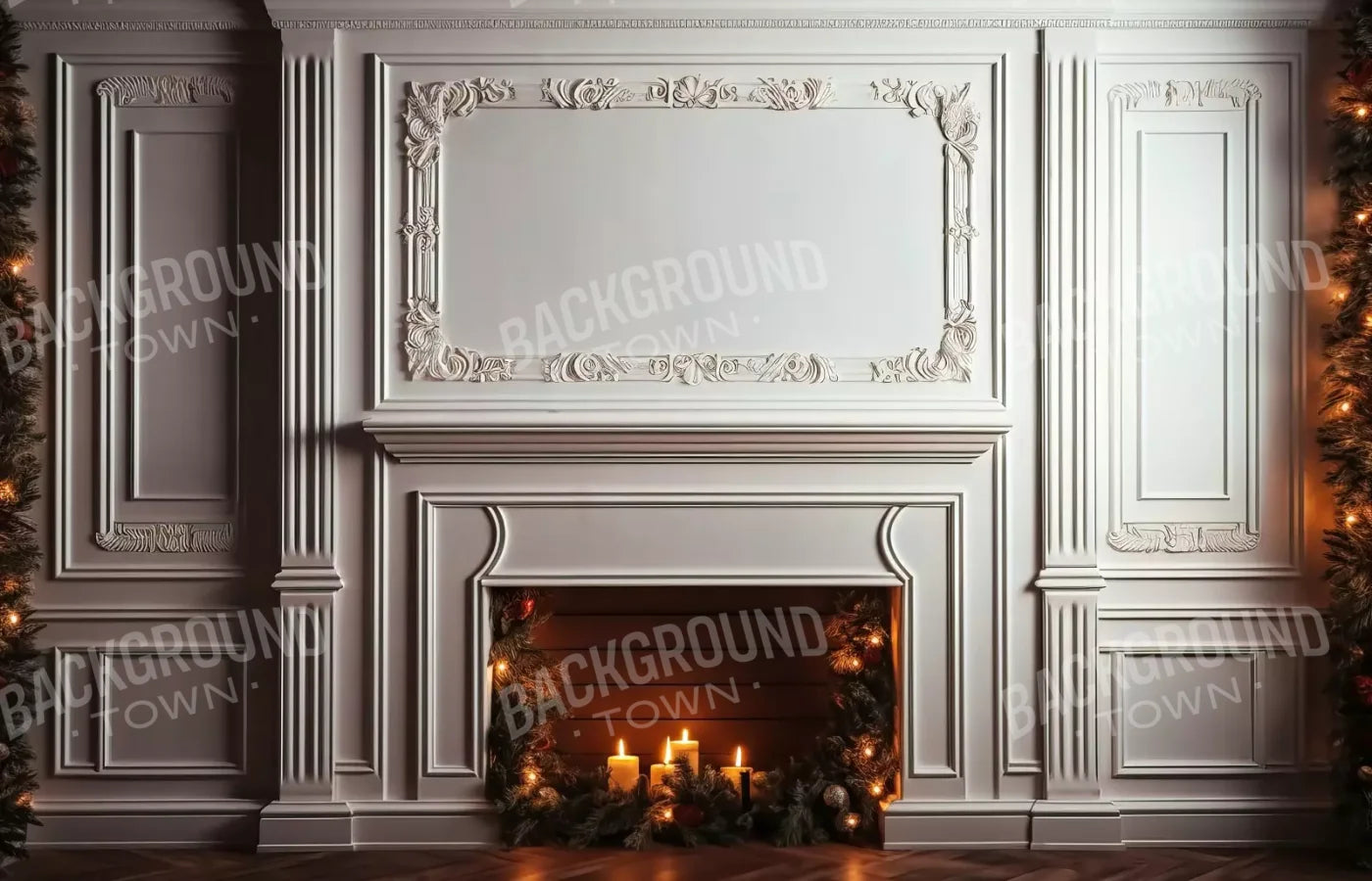 Christmas Mantle Iii 14’X9’ Ultracloth (168 X 108 Inch) Backdrop