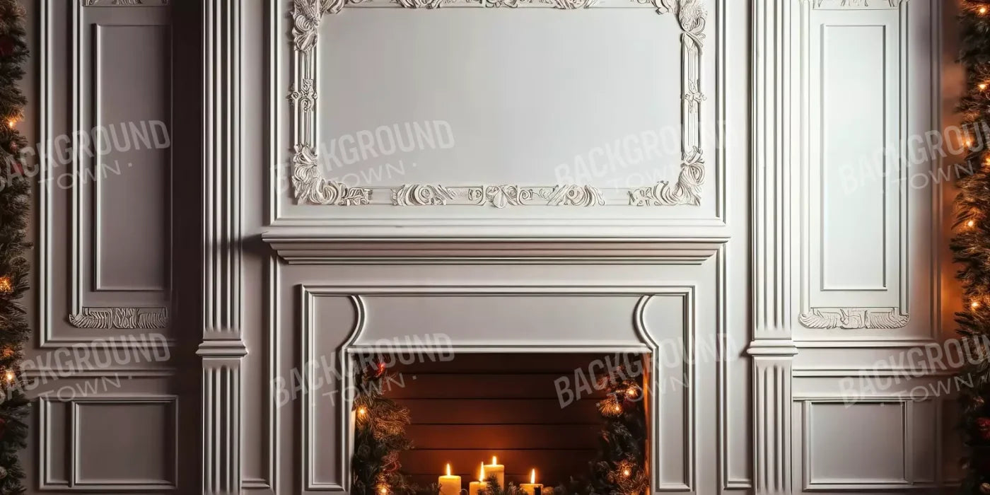 Christmas Mantle Iii 16’X8’ Ultracloth (192 X 96 Inch) Backdrop