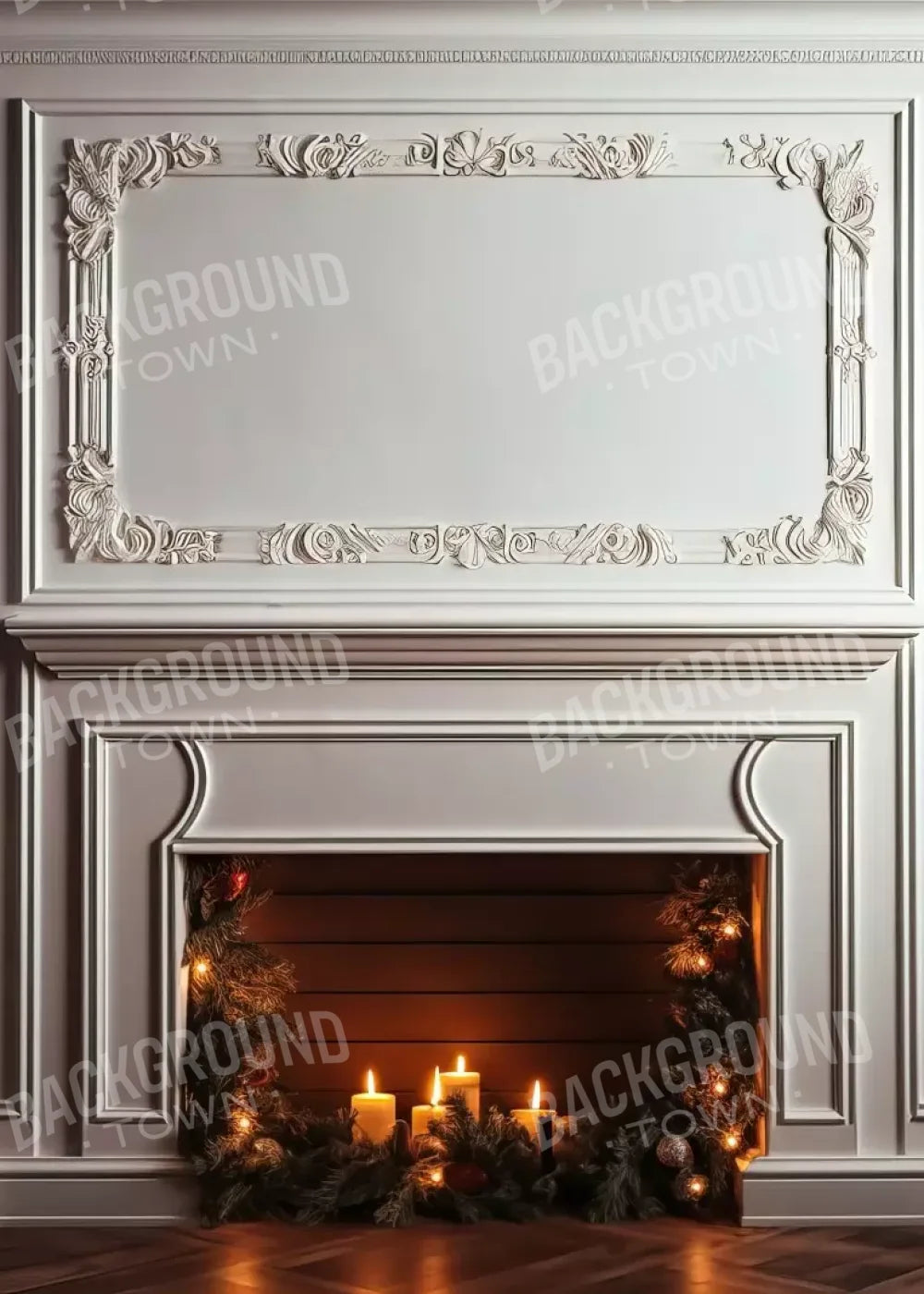 Christmas Mantle Iii 5’X7’ Ultracloth (60 X 84 Inch) Backdrop