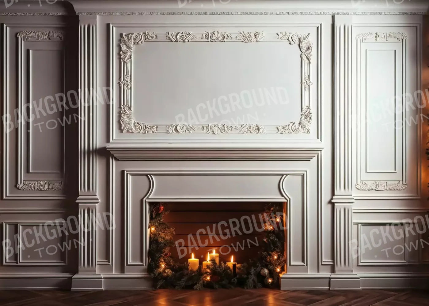 Christmas Mantle Iii 7’X5’ Ultracloth (84 X 60 Inch) Backdrop