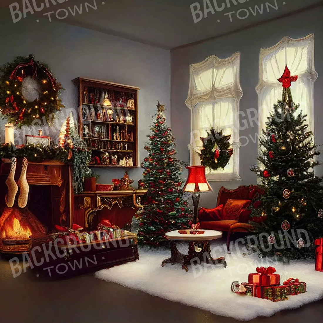 Christmas Morning 10X10 Ultracloth ( 120 X Inch ) Backdrop