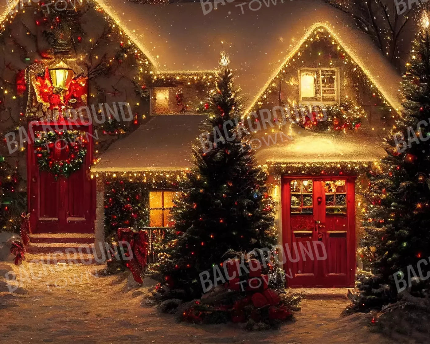 Christmas Night Iii 10’X8’ Fleece (120 X 96 Inch) Backdrop