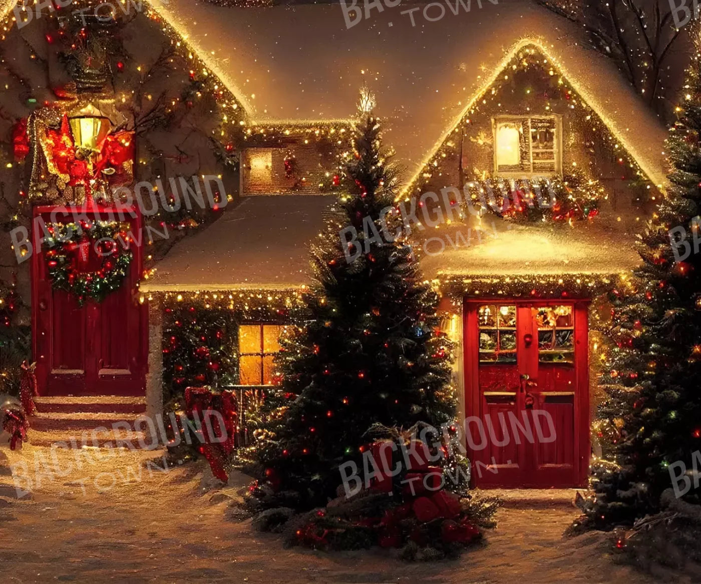 Christmas Night Iii 12’X10’ Ultracloth (144 X 120 Inch) Backdrop