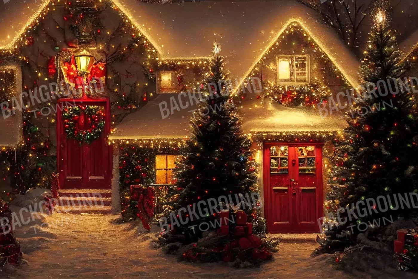 Christmas Night Iii 12’X8’ Ultracloth (144 X 96 Inch) Backdrop