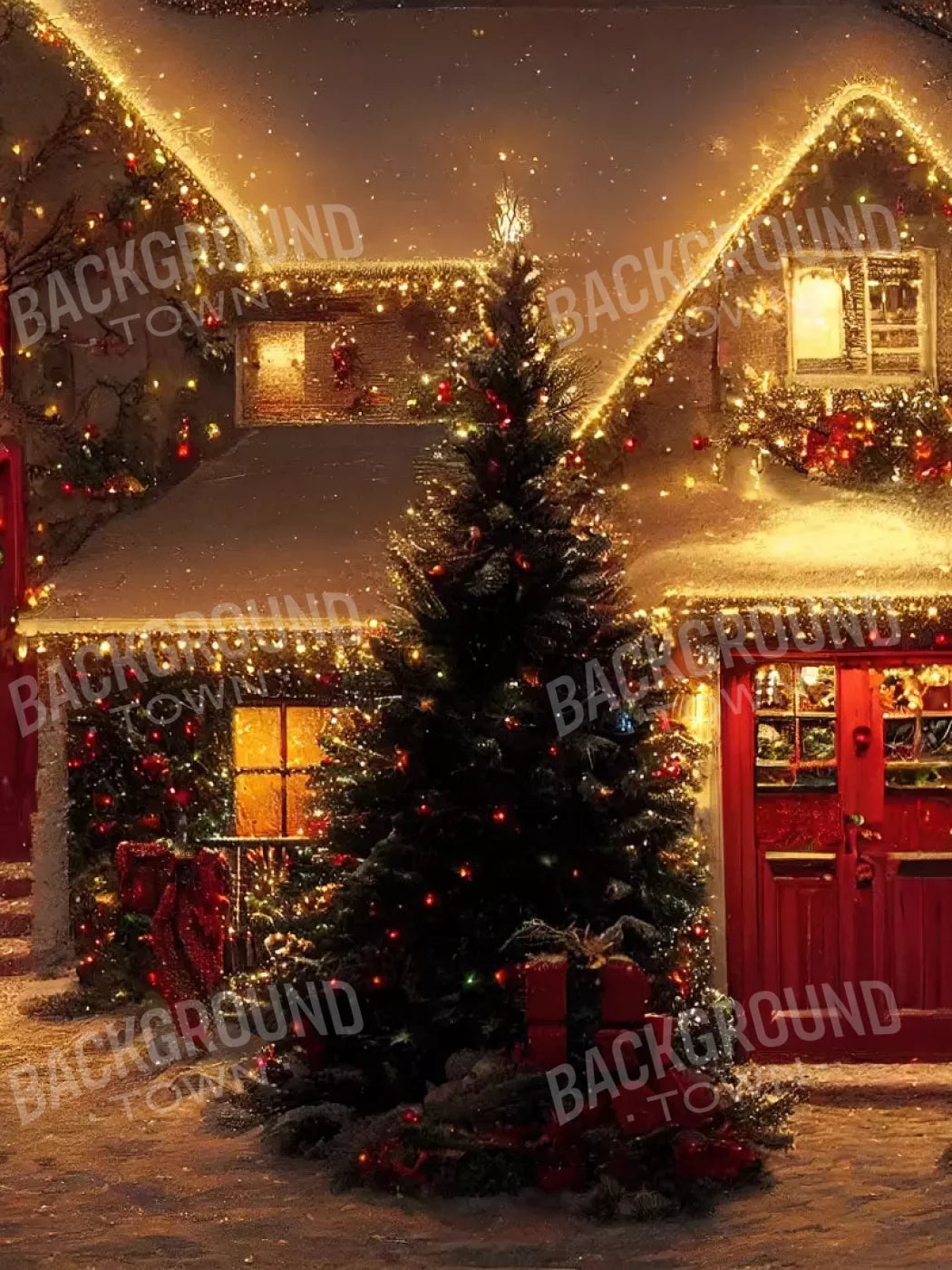 Christmas Night Iii 6’X8’ Fleece (72 X 96 Inch) Backdrop