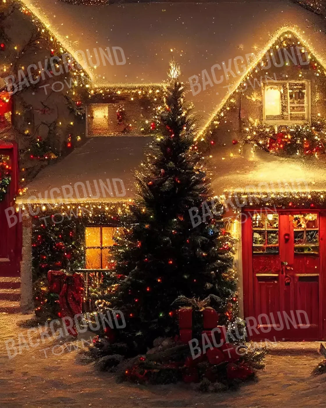 Christmas Night Iii 8’X10’ Fleece (96 X 120 Inch) Backdrop