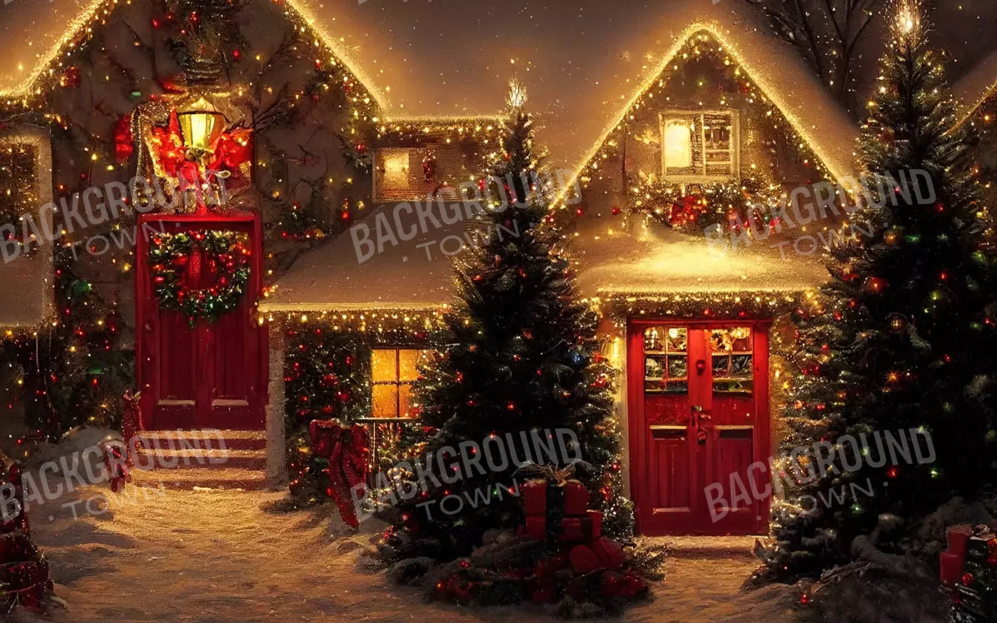 Christmas Night Iii 8’X5’ Ultracloth (96 X 60 Inch) Backdrop