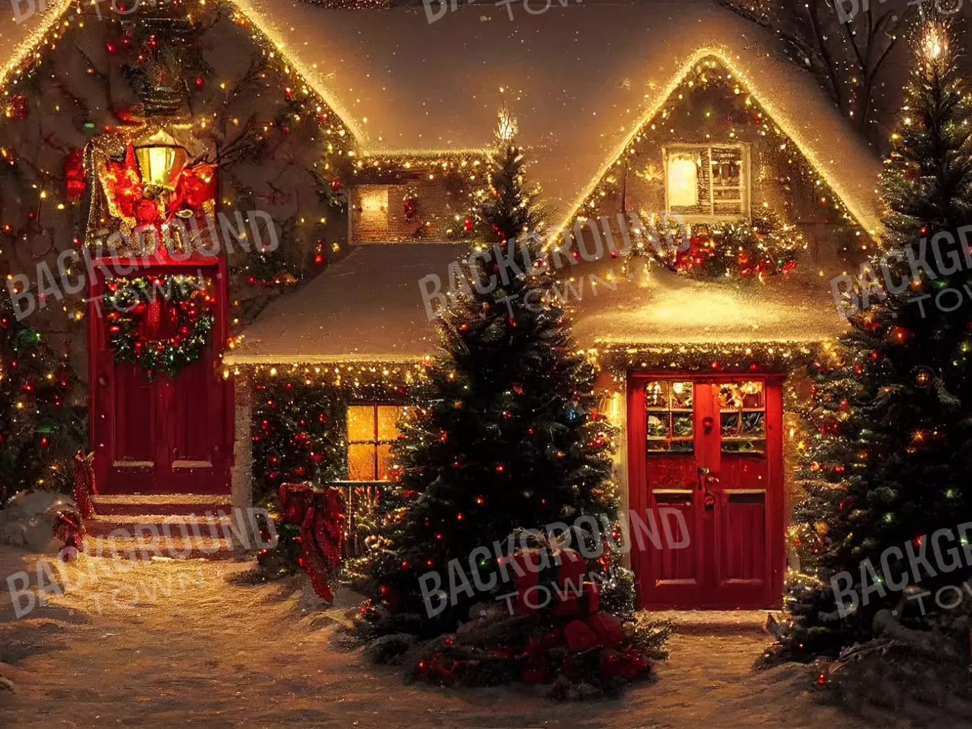 Christmas Night Iii 8’X6’ Fleece (96 X 72 Inch) Backdrop