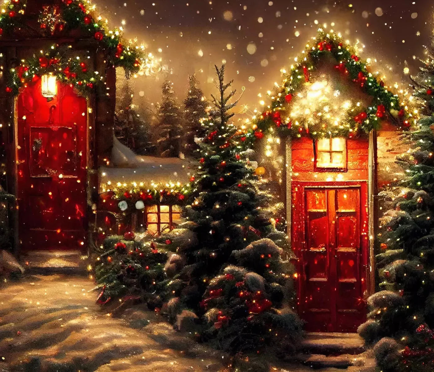 Christmas Night 2 12X10 Ultracloth ( 144 X 120 Inch ) Backdrop