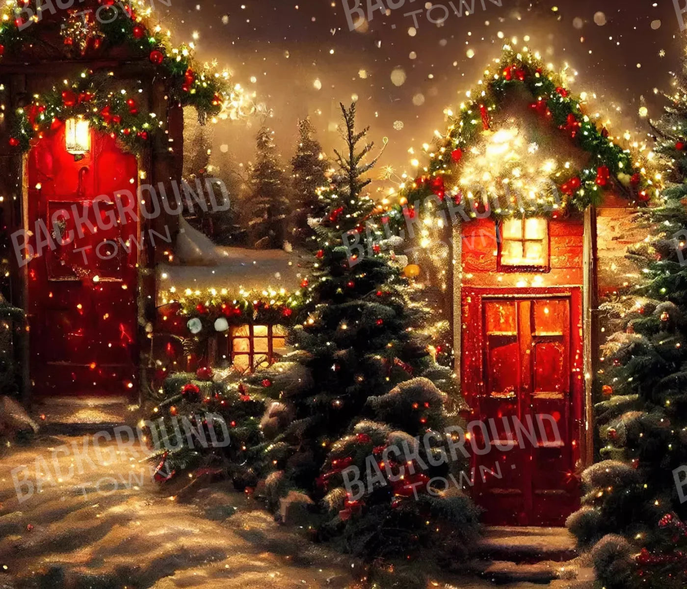 Christmas Night 2 12X10 Ultracloth ( 144 X 120 Inch ) Backdrop