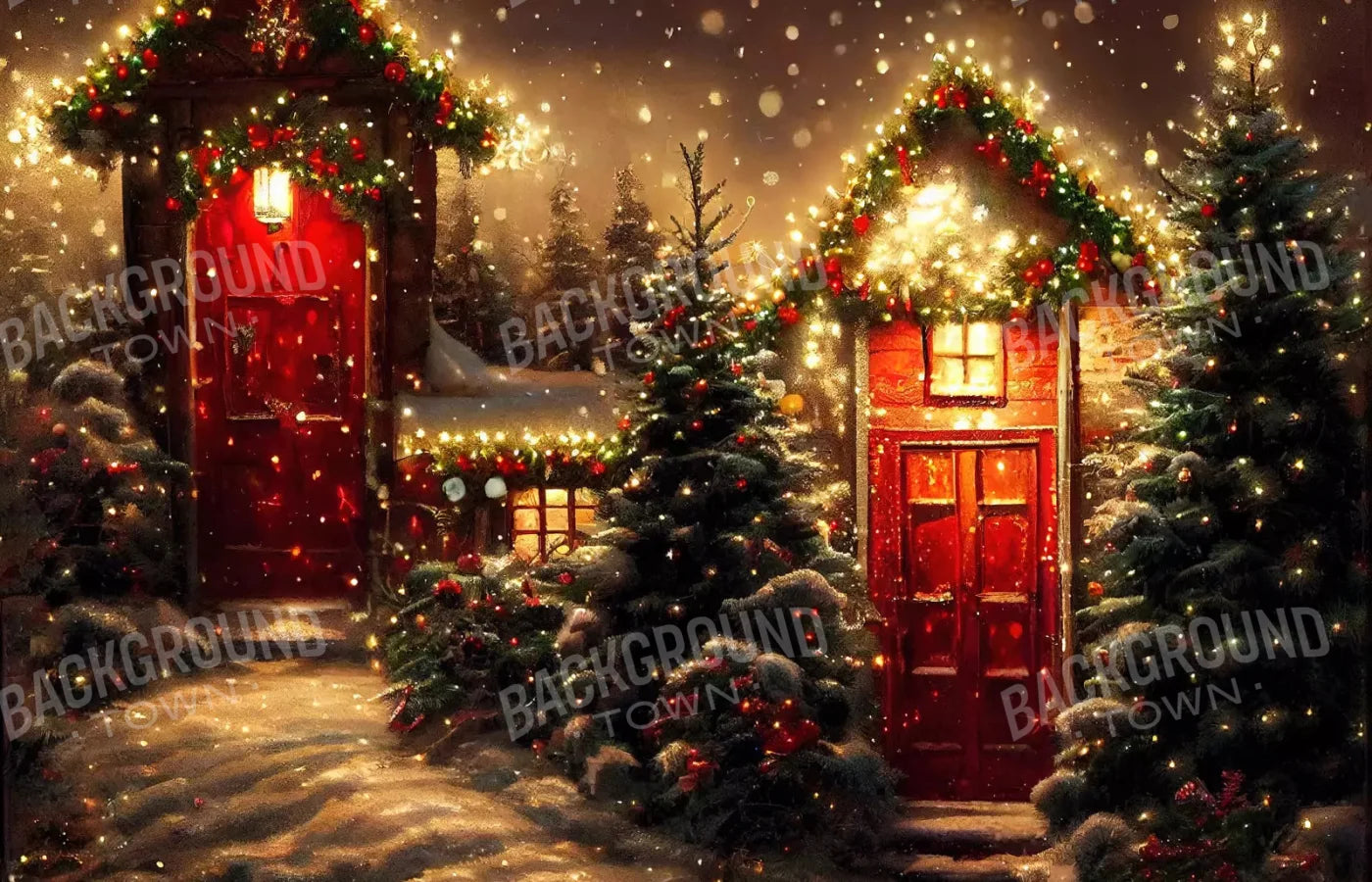 Christmas Night 2 12X8 Ultracloth ( 144 X 96 Inch ) Backdrop