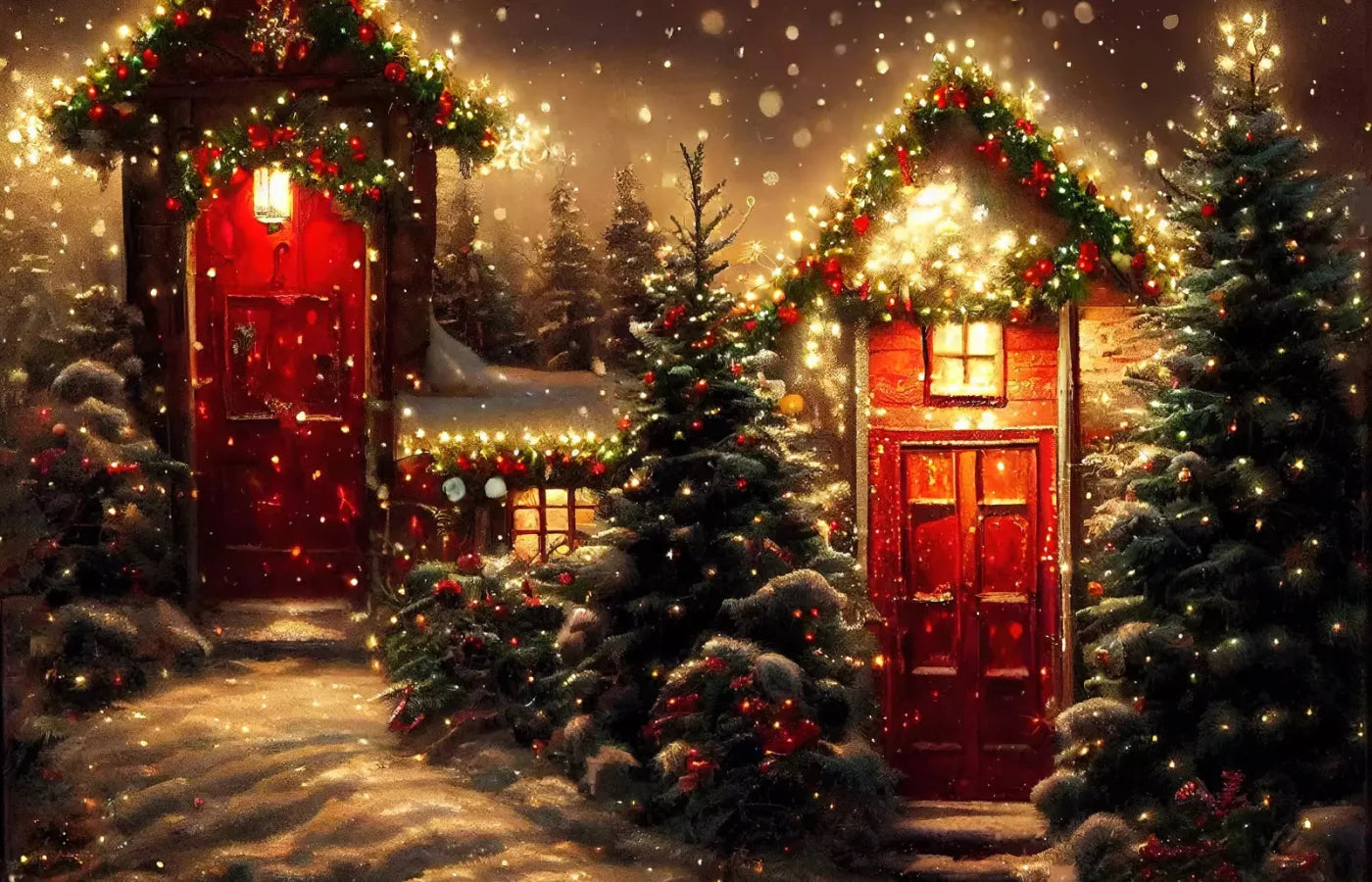Christmas Night 2 12X8 Ultracloth ( 144 X 96 Inch ) Backdrop